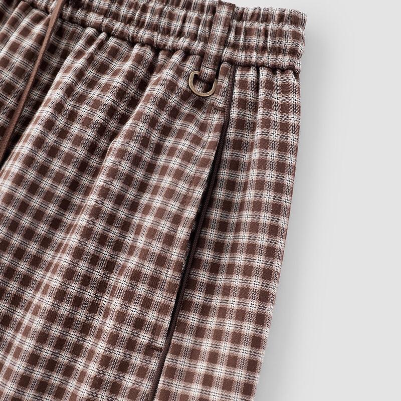 Semir Women's Plaid Drawstring Wide-Leg Casual Pants