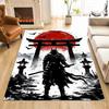 Samurai Silhouette with Red Sun Print Carpet Rug for Living Room Bedroom Sofa Doormat Home Decor Non-slip Floor Mat