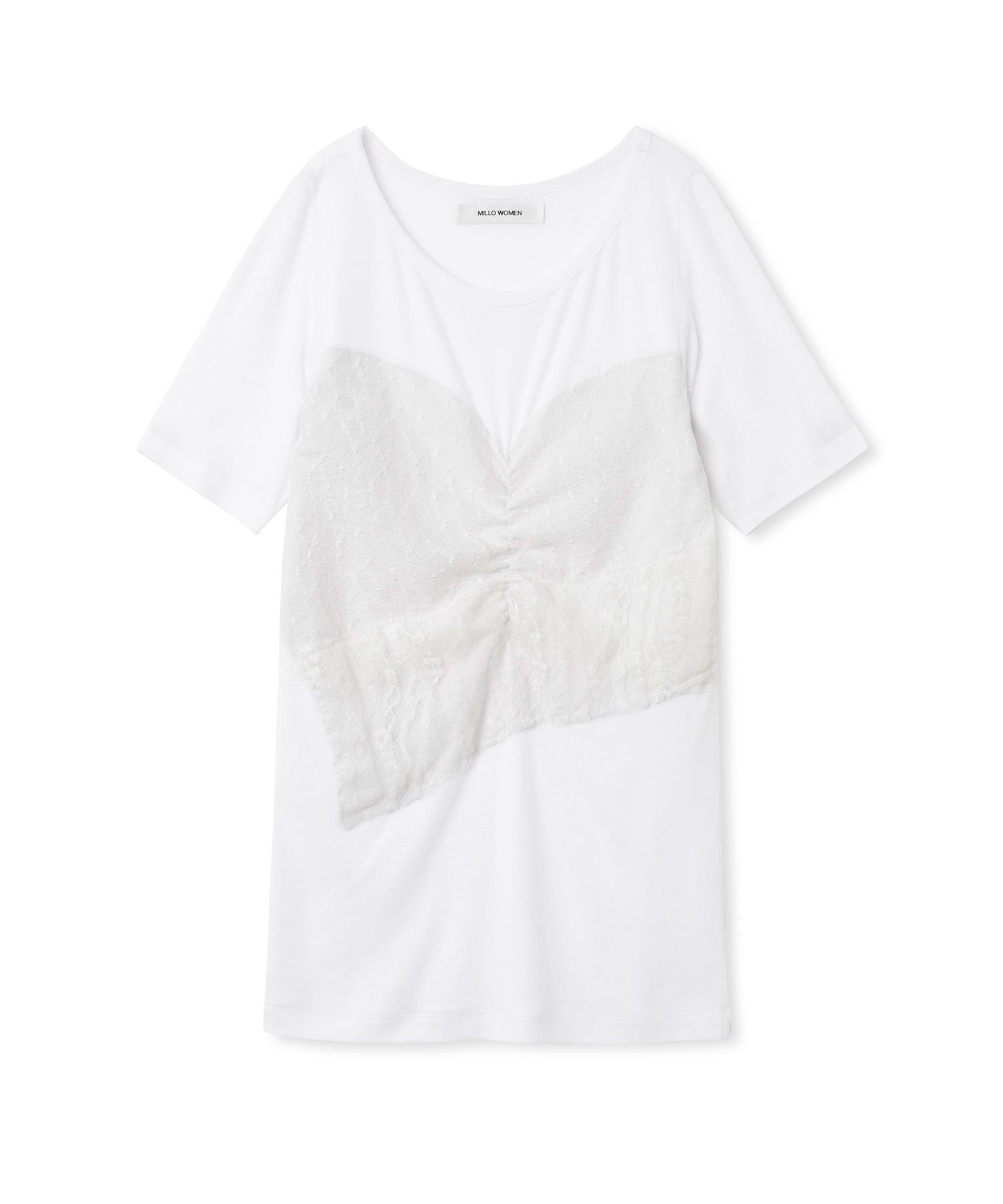 Milo Woman Layering Shirred T-Shirt [White] White/Free