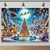 1 Stück 2D flach, Weihnachts-Hintergrundbanner, Weihnachtsveranstaltung und Winterfeier, kein Strom erforderlich wsj