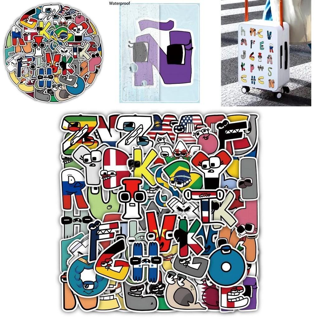 62pcs Alphabet Lore Pvc Reusable Stickers For Luggage Case/trolley Case Decor