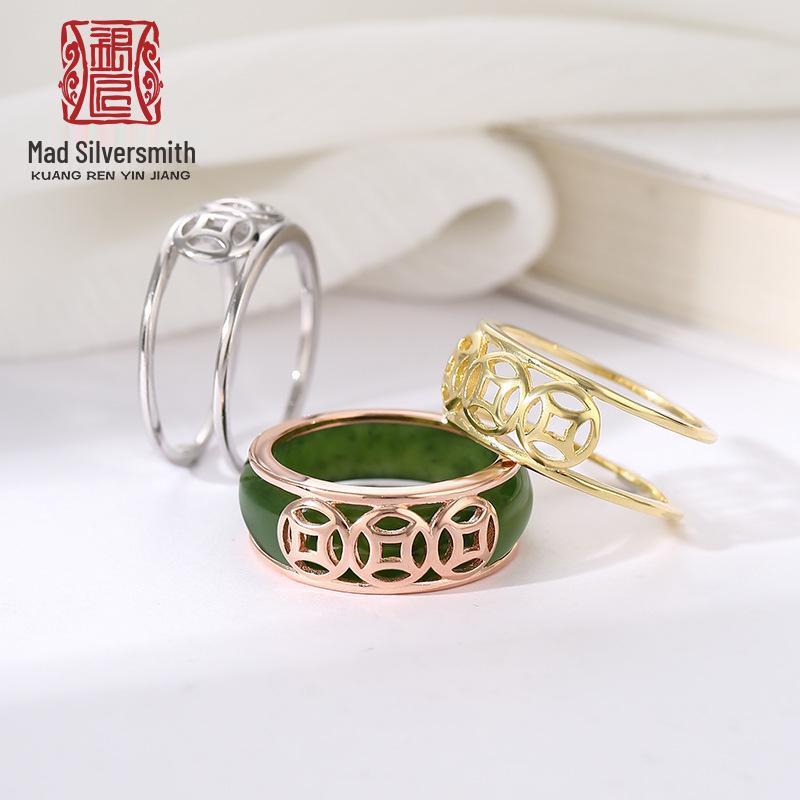 

Sterling Silver Women s Ring Blank for DIY Handmade Jade Band Protector