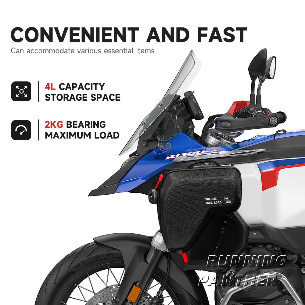 For R1300GS ADV 2024 2025 Motorcycle Tank Side Case Radiator Cowl Bag Fairing Tool Bag Waterproof R 1300 GS Adventure