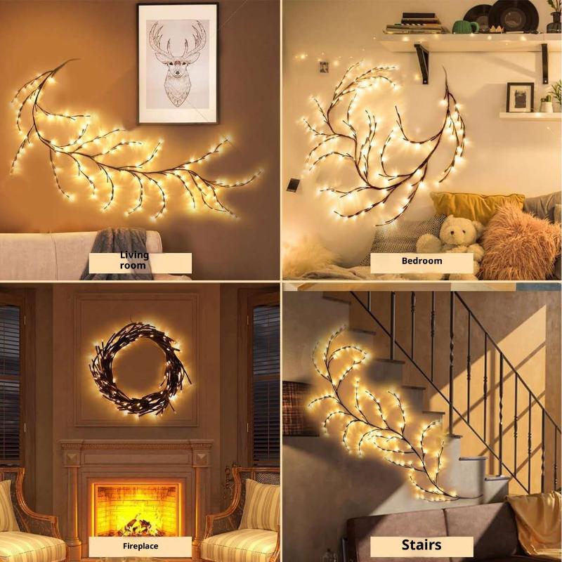 Tree Branch Lamp Bedroom Wall Decoration Willow Vine Tree Light Strip 8 Lighting Modes Diy Atmosphere Light Home Lighting