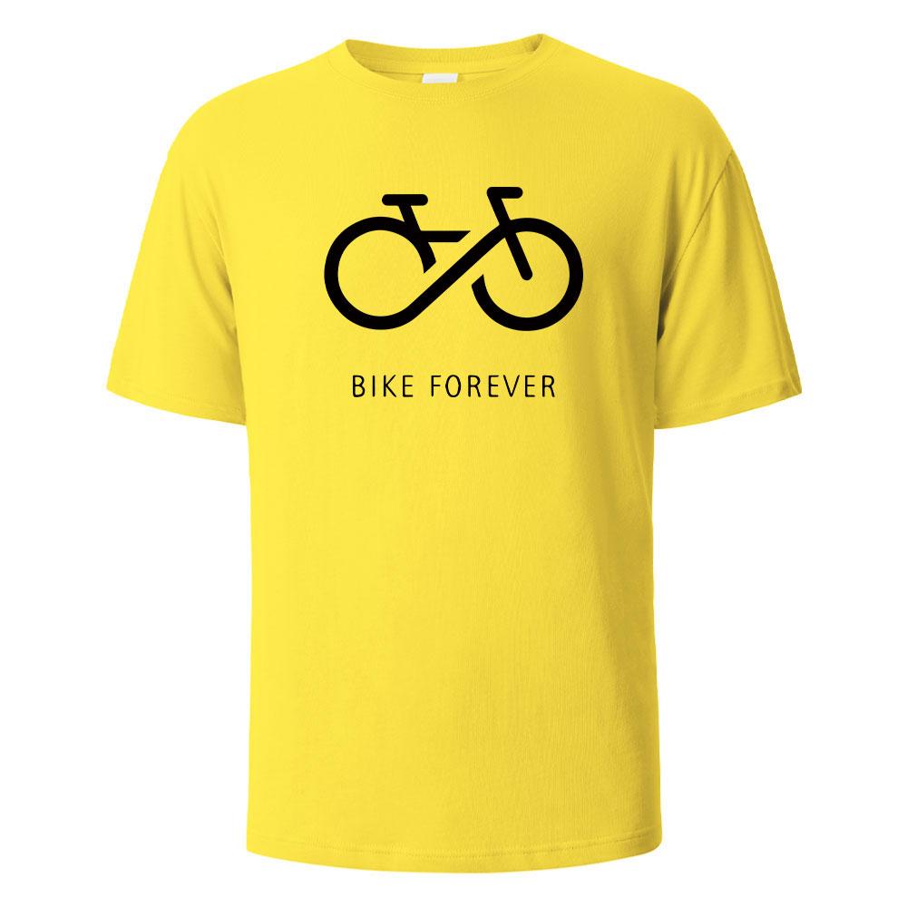 Bike Forever Funny Streetwear Basic TShirt For Men Fashion Casual 100 Cotton Clothing Crewneck Breathable Tshirt Hip Hop Tees