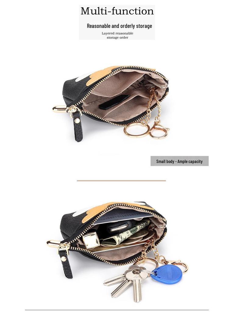 Women's Colorblock Floral Coin Purse - Cute Zipper Pouch for Change, Keys & Cards, Red Envelope Design