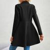 Women's Fashionable Solid-color Lapel Long-sleeved Woolen Coat
