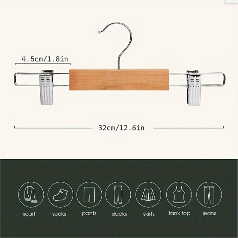

5шт деревянная вешалка для брюк прочная деревянная вешалка для брюк для взрослых зажим для брюк магазин одежды деревянный зажим для брюк вешалка для одежды