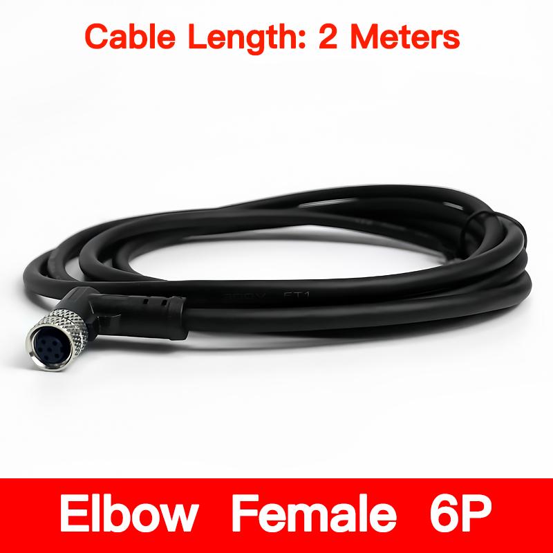 2Meters M8 Sensor Connector Male & Female, 3/4/5/6/8 Pin Waterproof Cable Plug, Integrated Injection Molding for Industrial Use