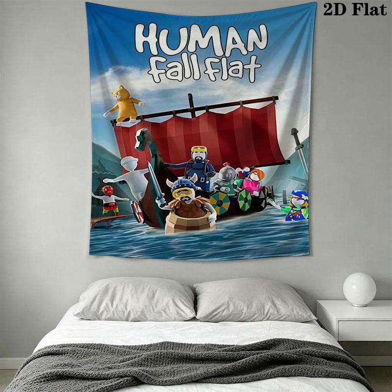 Human Fall Flat Wall Hanging Printed Fabric Blanket Decorative Tapestries for Bedroom Living Room Home Decor