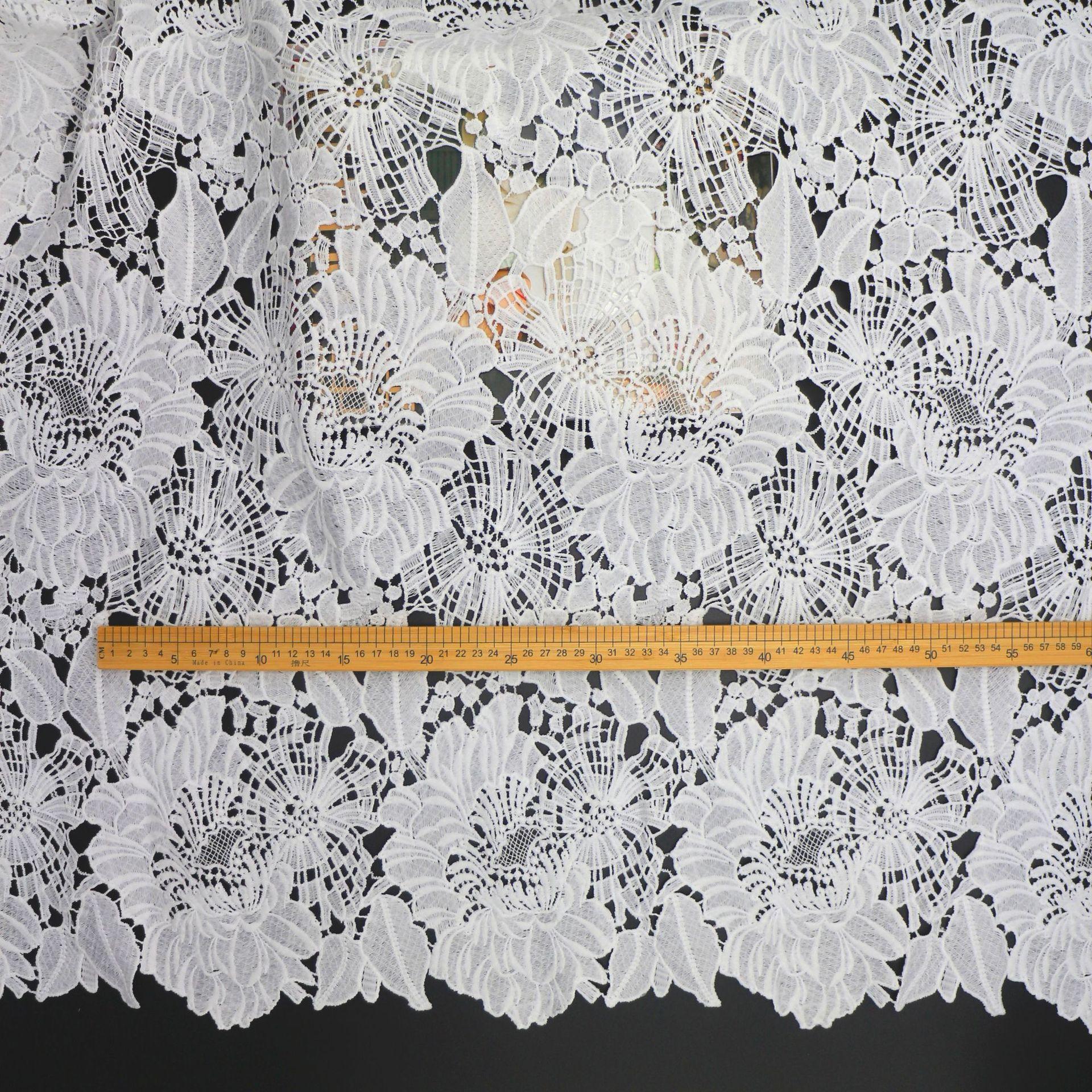 

New Milk Silk Water-Soluble Fabric, Three-Dimensional Applique Water-Soluble Lace Hollow Embroidery Fabric, Dress Skirt Fabric 24530