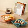4Pcs Reusable Dipping Sauce Tray Set Stackable Divided Plates for Appetizers Sushi Tacos Dumplings Fries Snacks Sauce Serving Dish for Parties Home