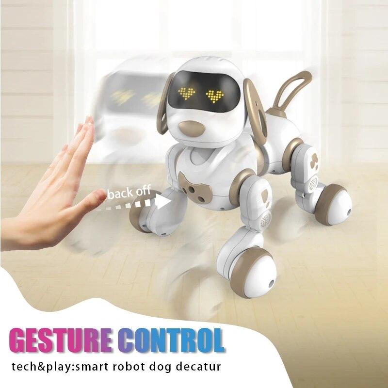 2024 Nová dětská vzdělávací hračka RC robot Elektrický chytrý mazlíček pes LED světlo Snímání gest Dialog Zpěv Tančící robot Pet Pes