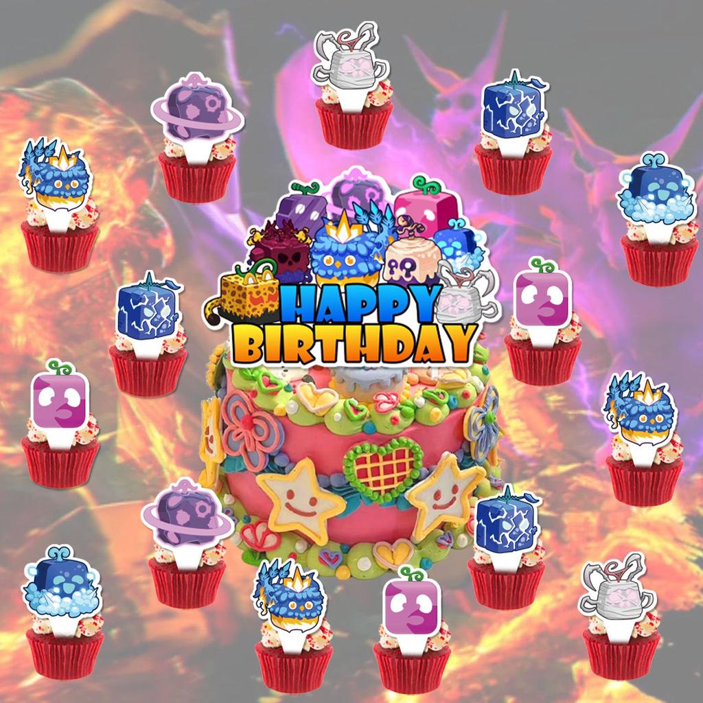 Blox Fruits-themed Birthday Party Decorations: Balloons, Banners, and Scene Decorations