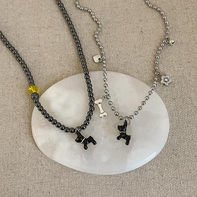 Charming Puppy Pendant Beaded Necklace: Trendy, Versatile Choker for Women's Sweet and Cool Style