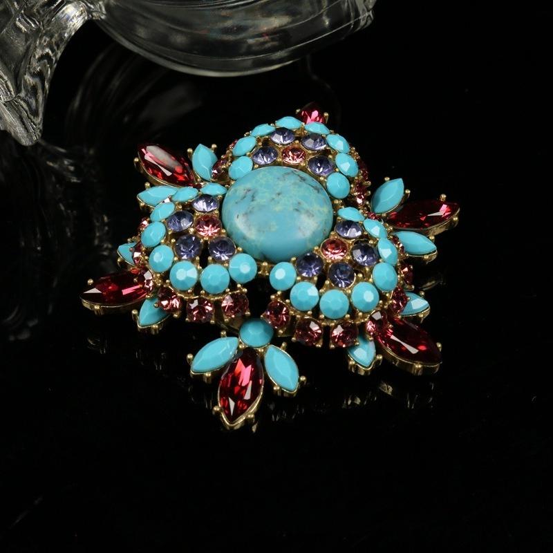 

NISHIZAWA Turquoise Earrings for Women Vintage Court Style Elegant Jewelry Luxury Fashion Exquisite Aretes De Mujer