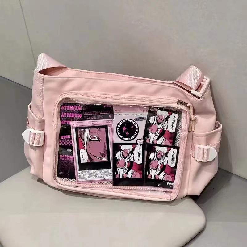 New Japanese Versatile Transparent Pain Bag Single Shoulder Class Book Two-dimensional Bag Women's Large-capacity Leisure Pain Bag
