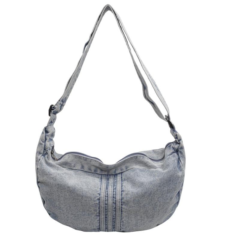 

Джинсовая сумка-хобо через плечо женская сумка для поездок на работу светло-синий