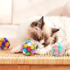 Cat Toys Plush Ball Toy Pet Bouncy Bell Ball Cat Scratching Ball Self Hi Ball Playing Cat Colorful Woolen Ball Amuse Pet Toys