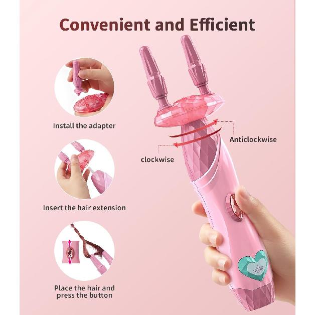 Geyiie Hair Twist Toys for Grils, DIY Hair Styling Tool Toys with Halloween Nail Sticker, DIY Hair Decoration Bead Maker, Girls Pretend Dress Up Toys