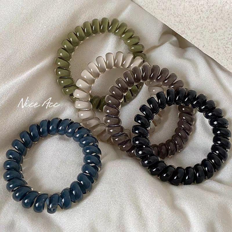Korean Fashion Jelly Color Telephone Cord Hair Tie for Ponytails and Buns