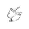 European & American Metal Texture Ring Set: Smooth, Exaggerated Geometric Open Rings for Women