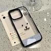 Bear Head Acrylic Case with Black Border for iPhone 17 Pro Max, 16, 15 Pro, 14/13