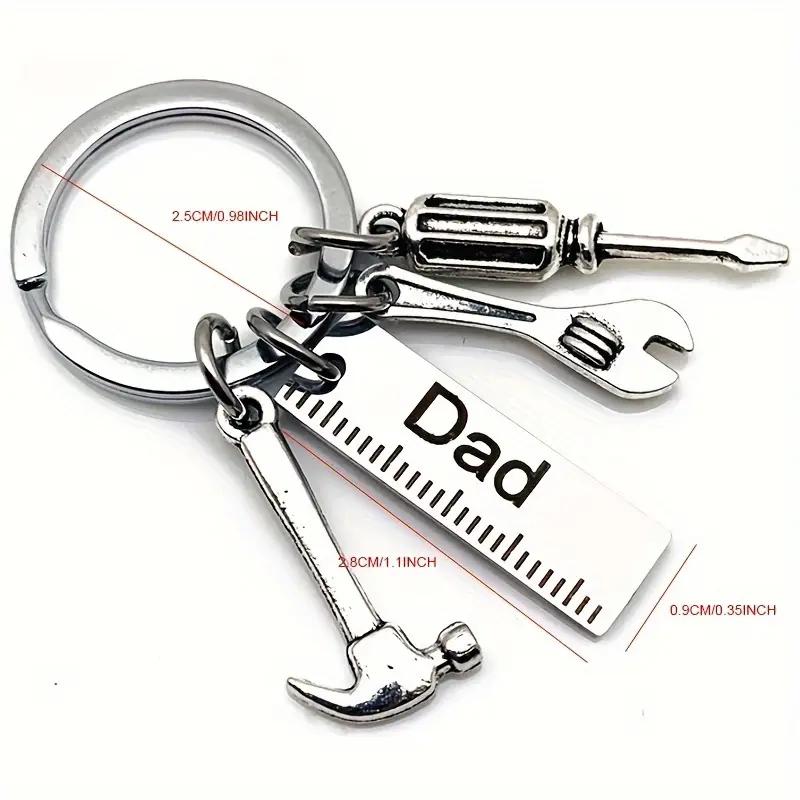 Keychain Mini Tools Set AlloyScrew Driver with Ruler Hammer Wrench Screwdriver Key Chain Key Ring Carabiner Charms Father's Gift