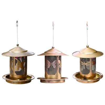 Rustproof Metal Wild Bird Feeder Feeding Tray Squirrels Proof Design Easy Fill Hanger For Backyard Bird Watching