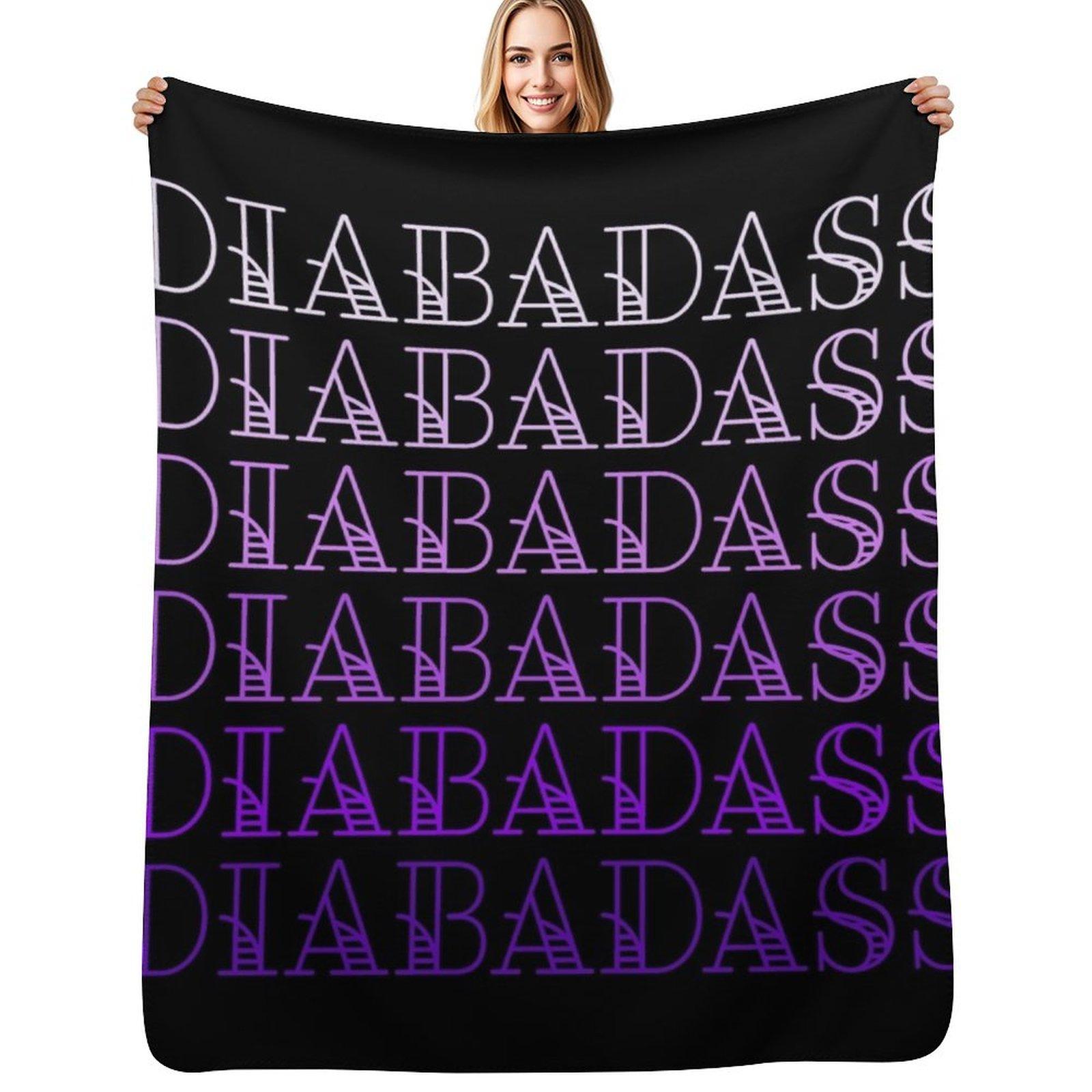 Pink Diabadass Throw Blanket Color Fast Cozy Throw Blanket Size: 75*100cm, Weight: 230 GSM