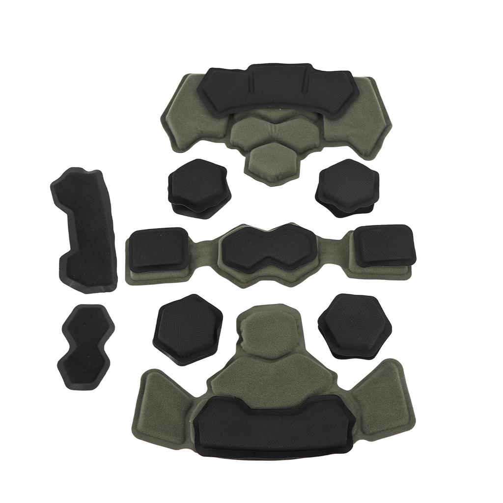 Helmet Padding Kit Memory Foam Pad Protective Mat Universal Motorcycle Bike Bicycle Cushions Waterproof OD Green