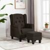 Day and Night - Day and Night Armchair with Footstool In Dark Brown Fabric