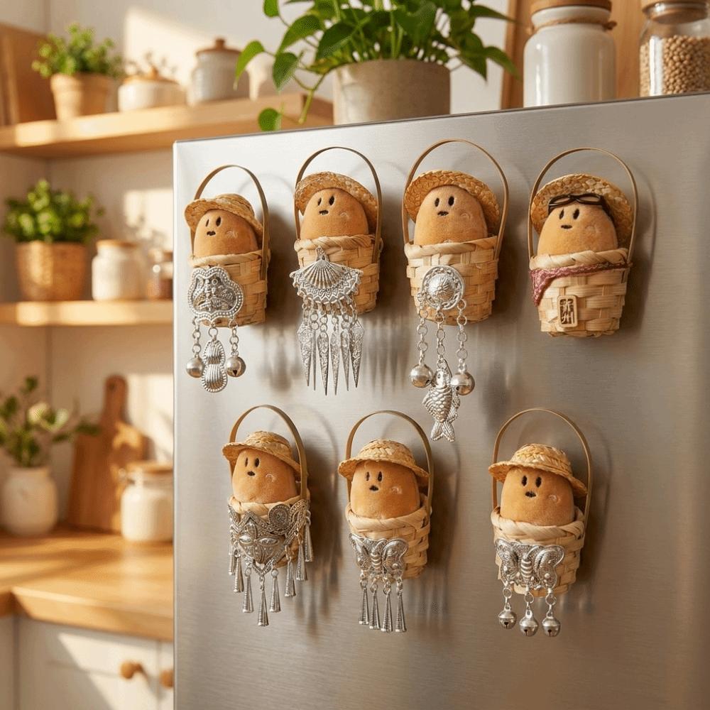 Handmade Potato Doll Refrigerator Magnets Soft Mini Fridge Sticker Magnetic Sticker Office