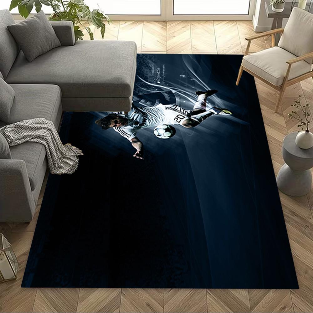 Soccer Player Action Floor Rug Office Rug Perfect for Foyer Entryway Study Room Dormitory Antislip Carpet Office Home Decor Gift for Festivals