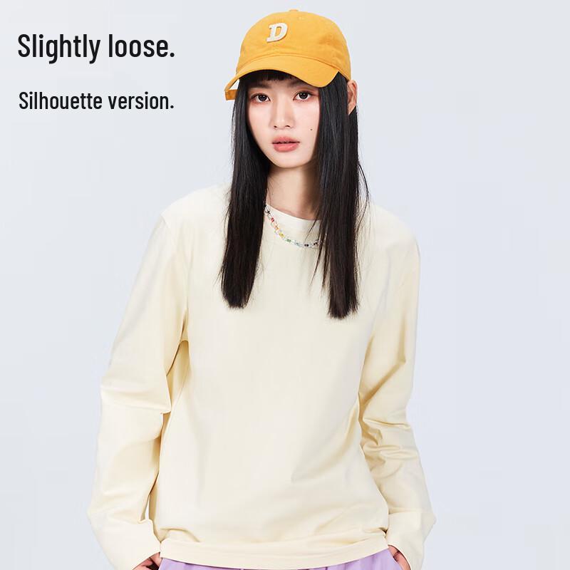 MINISO Men's Pure Cotton Loose Fit Long Sleeve T-Shirt