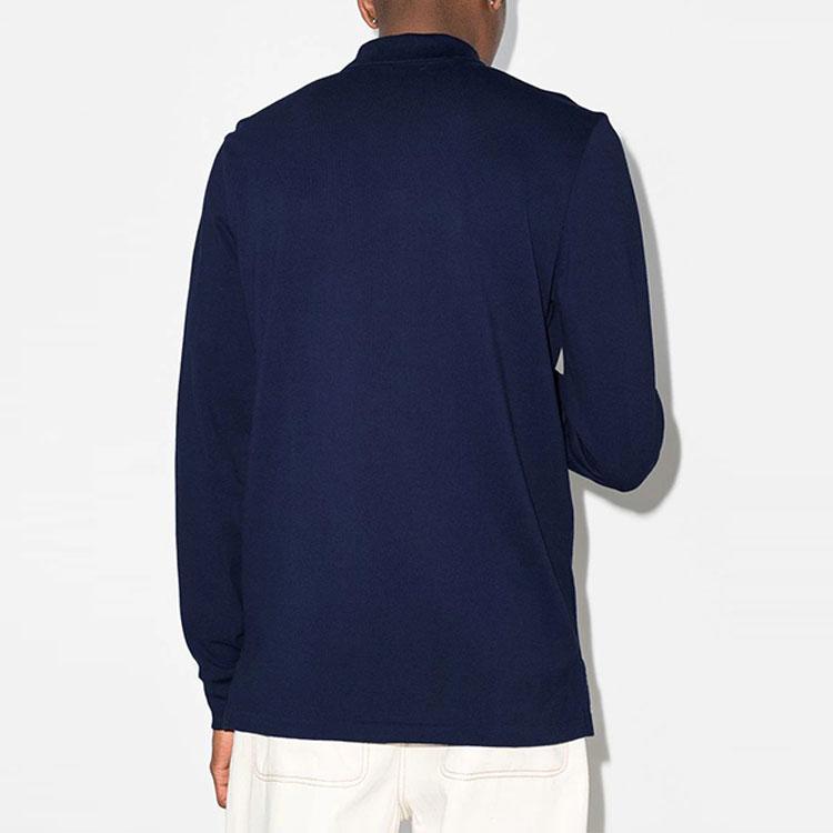 Polo Ralph Lauren Logo Embroidered Solid Color Long Sleeve Polo Shirt Men Tops Blue 710680790-046