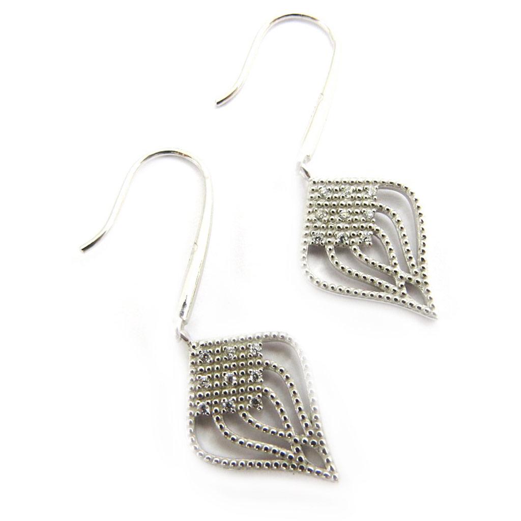 Les Trésors De Lily [L6655] - Silver Earrings 'Sissi' Silver White (rhodium-plated) - 17x13 Mm