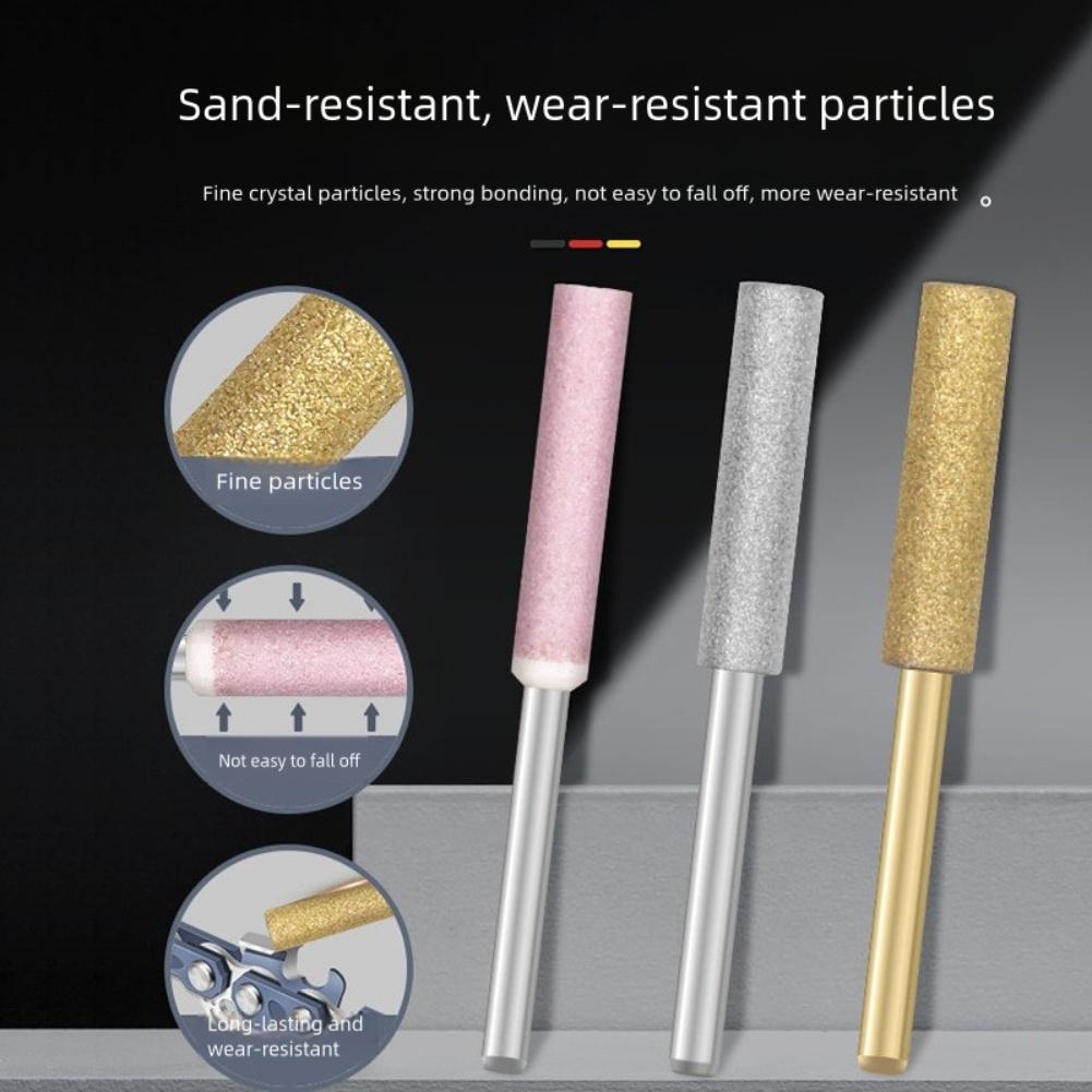 12×Powlekany Cylindryczny Frez Piła Łańcuchowa ener Szlifierka Piła Łańcuchowa Osełka do Ostrzenia