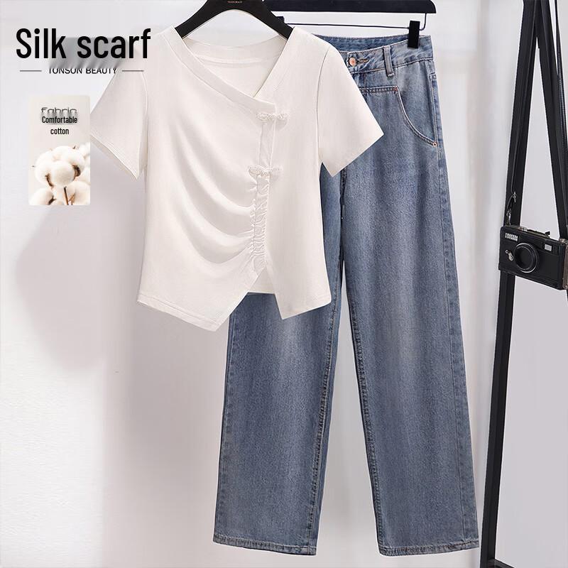 Silpaisha Women s V-Neck Irregular Design Slim Fit T-Shirt M