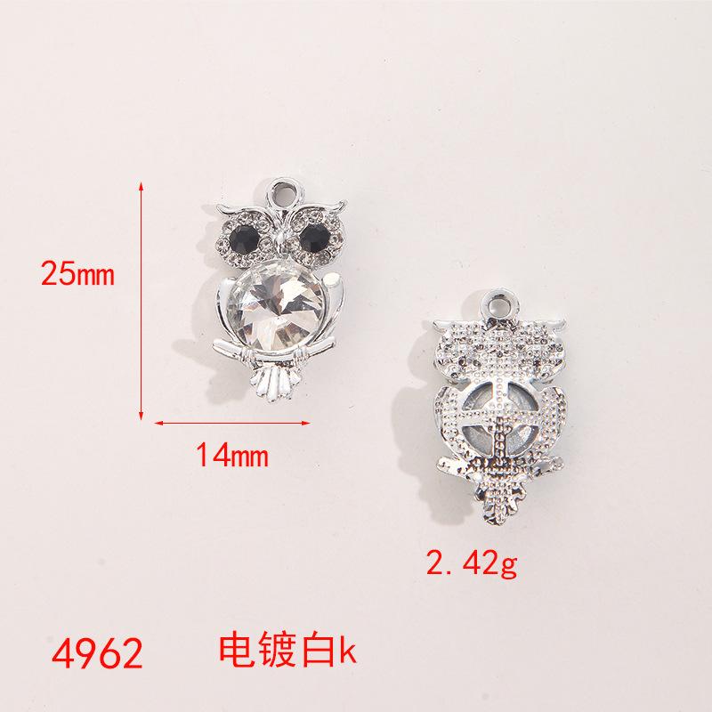 Cartoon Alloy Jewelry Dolphin Owl Cute Insect Crystal Necklace Earrings DIY Pendant Accessories