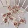 Embroidered Bow Hairpin Lace Hair Clip Sweet Back Of The Head Duckbill Clip  Hair Accessories For Girl Woman