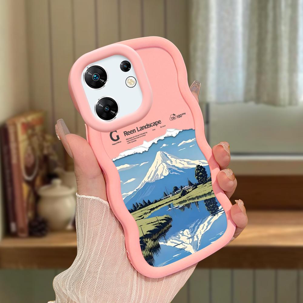 Big Wave Edge Miękki silikonowy materiał Macaron Etui na telefon Odporne na wstrząsy Ochronna gumowa obudowa do OPPO Reno Realme Infinix Tecno