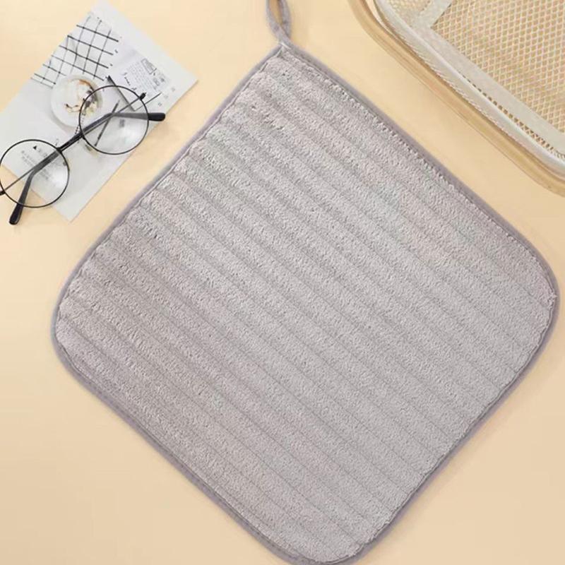 Коралловый флис Полотенце для протирания рук Утолщенное Впитывающее Полотенце Подвесное Прочное Мягкое Платок Кухонное Полотенце для мытья посуды серый