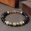 Festive Gifts Black Onyx Smoky Quartz Labradorite and Pyrite Beaded Bracelet Bold Fashion Jewelry for Men Daily Wear Simple Versatile Accessory