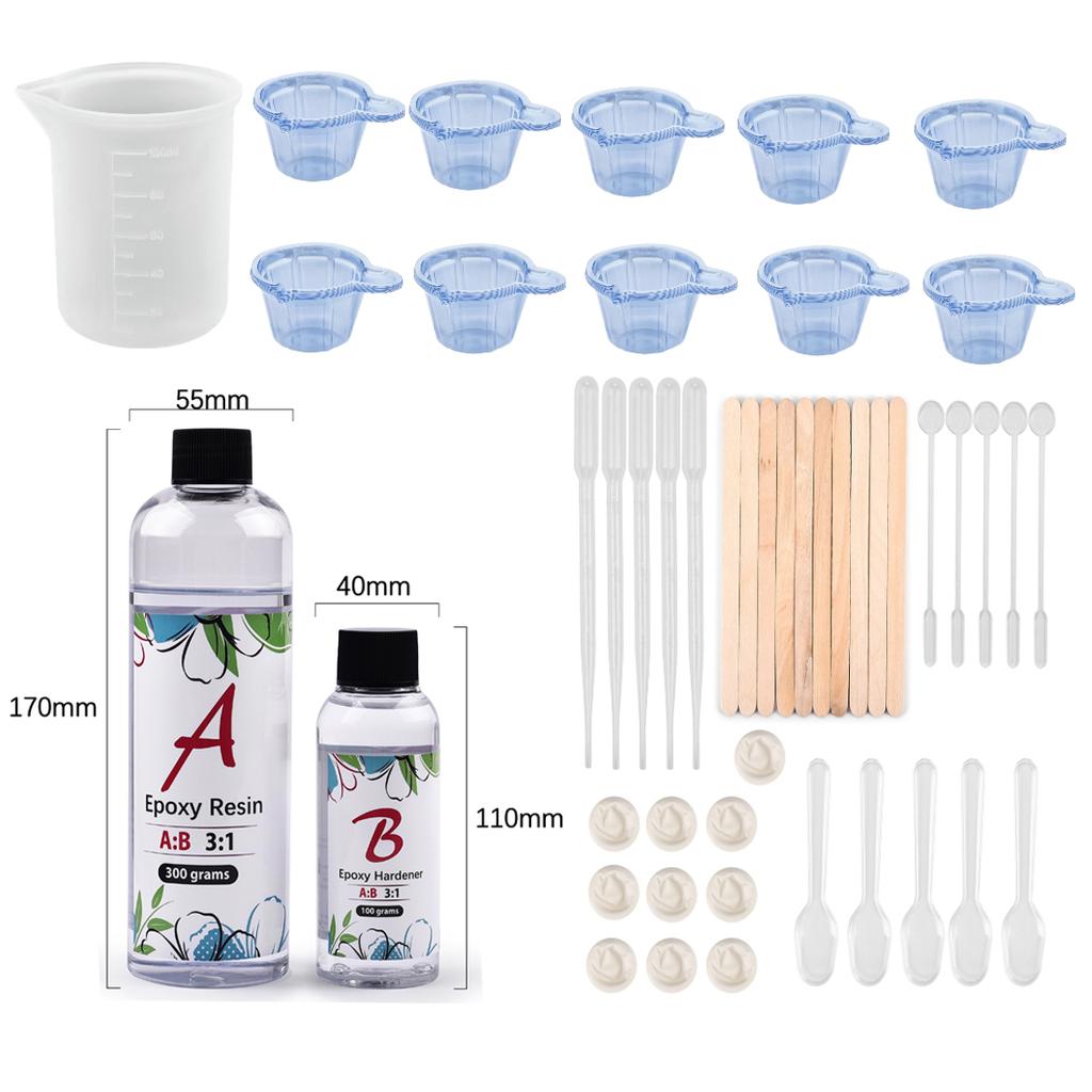 3:1 Epoxy Resin Set Kit AB Crystal Glue Jewelry Making Transparent Mixed Clear DIY Resin Mold Jewelry Crafs 100g/280g/400g/1000g
