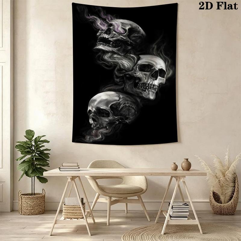 Dark Fantasy Tapestry Gothic Skull Snake Art Tapestry Background Cloth Wallmounted Wall Covering Decoration Background Cloth Work Of Art