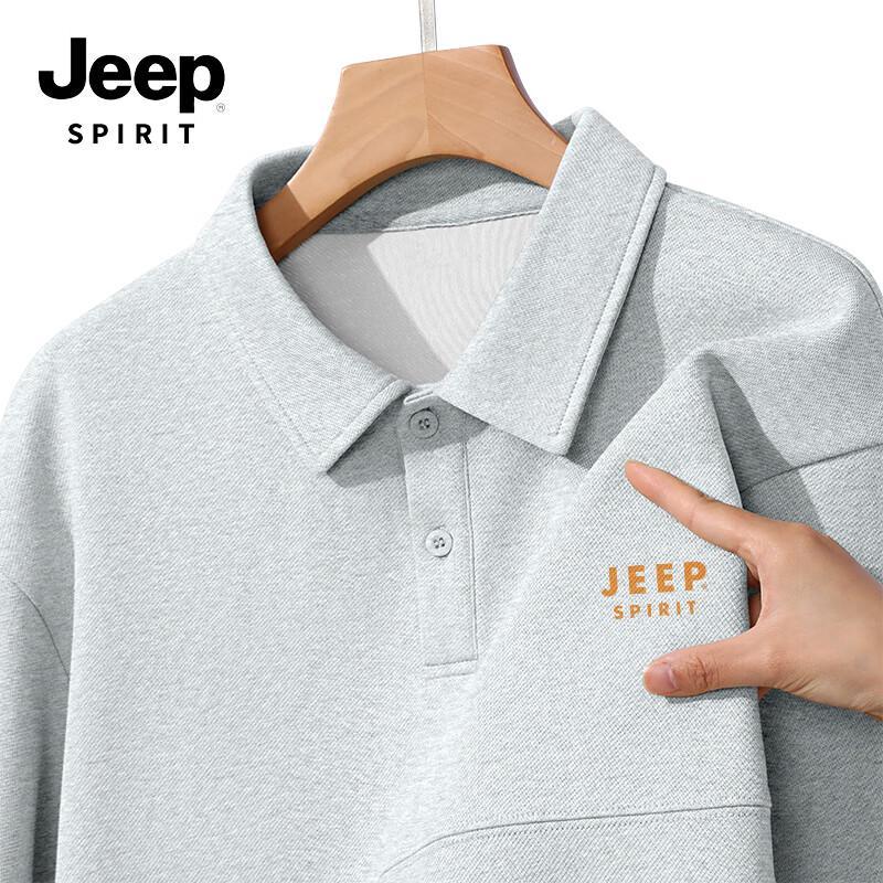 

JEEP SPIRIT Men s American Style Polo Sweatshirt L