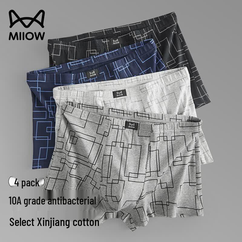 MiiOW Men s Pure Cotton Boxer Briefs 2XL