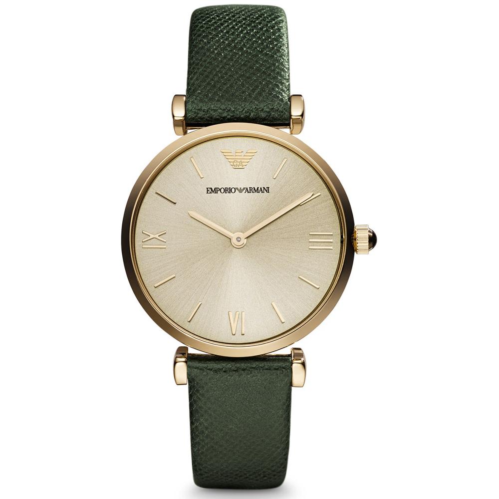 Emporio Armani Gianni T-Bar Beige Green Leather Ladies Quartz Watch AR1726 бежевый