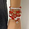 Soccer Themed Bracelets With Football Charm For Women And Men Elastic Adjustable Wristbands For Fan